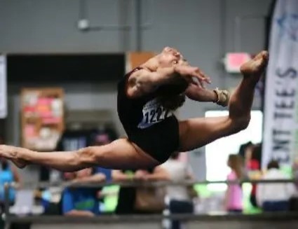 gymnast competing