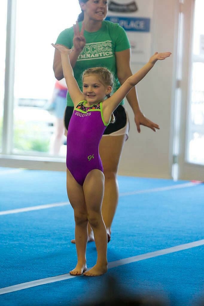 gymnast girl done with routine